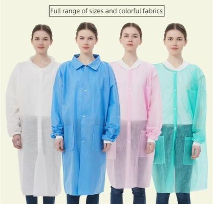 Buttone di chiusura Cappotto da laboratorio usa e getta con pulsanti di chiusura