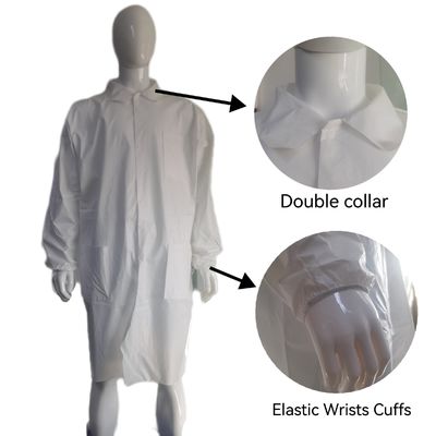 Cappotto di laboratorio monouso micro-poroso non tessuto per la pulizia domestica in S-2XL