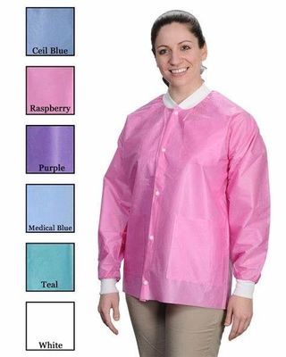 Giacche da laboratorio usa e getta lunghezza anca giacca da lavaggio riutilizzabile giacca da laboratorio unisex con antipolvere V601