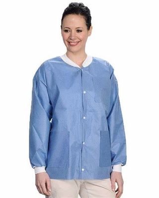 Giacche da laboratorio usa e getta lunghezza anca giacca da lavaggio riutilizzabile giacca da laboratorio unisex con antipolvere V601