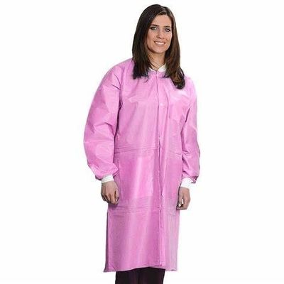 Abiti da laboratorio monouso a prova di polvere per adulti con manette e tasche a maglia certificati ISO9001