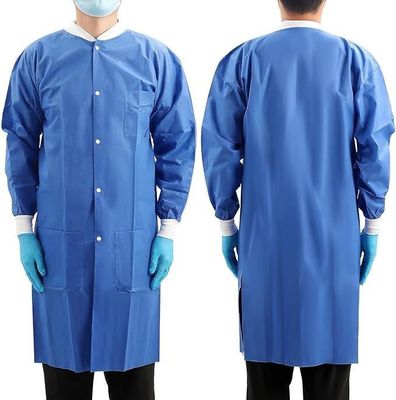 Giacca usa e getta Giacca da laboratorio con accessori di etichetta e struttura a fronte aperto di EPI