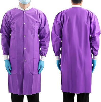 Giacca usa e getta Giacca da laboratorio con accessori di etichetta e struttura a fronte aperto di EPI
