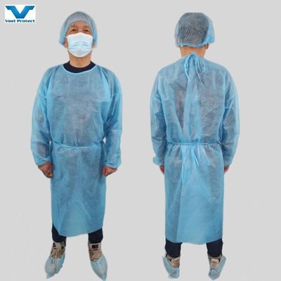 30-50GSM En13795 Abbigliamento usa e getta impermeabile SMS/PP/PP abiti isolanti PE