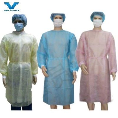 30-50GSM En13795 Abbigliamento usa e getta impermeabile SMS/PP/PP abiti isolanti PE