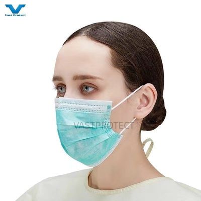 Maschera da polvere monouso blu con certificato ISO13485 Earloop Typeiir 3ply Face Mask