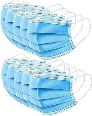 Blu 3 Ply Earloop Maschera medica usa e getta per adulti Clip Elastico per il naso testato in laboratorio