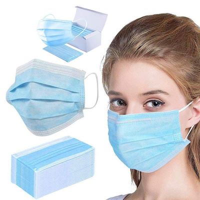 Clip elastico per il naso 3 Ply Ear-Loop Maschera blu usa e getta per la pelle morbida e il comfort