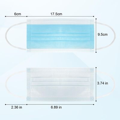 Maschera facciale usa e getta a colori personalizzati 3 supporti medici a pli con loop elastico all' orecchio