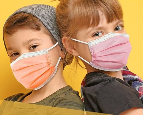 Non sterilizzante 3 strati Earloop Maschera a uso singolo per bambini Adolescenti 14,5*9,5 Cm