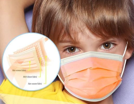 Non sterilizzante 3 strati Earloop Maschera a uso singolo per bambini Adolescenti 14,5*9,5 Cm