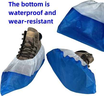 Pulizia Blu e Bianco V206 Pesante PP CPE impermeabile Copertura per piedi usa e getta
