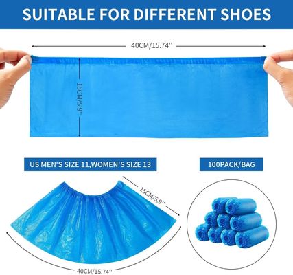 Copertina di scarpe in PE CPE leggera 15*36cm per procedure dentali fatta a mano o a macchina
