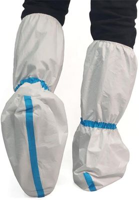 Copertura dello stivale usa e getta a prova di polvere, sterile, micro-poroso, sf, bianco con linea blu, 15*39 cm