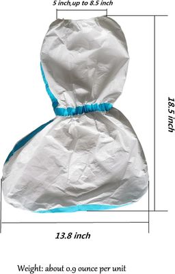 Copertura dello stivale usa e getta a prova di polvere, sterile, micro-poroso, sf, bianco con linea blu, 15*39 cm