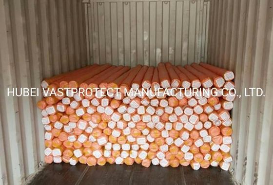 3.65m larghezza doppio lato Arancione PE Tarpaulin Roll con rivestimento del nucleo di carta doppio lato